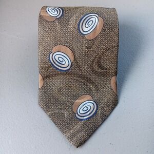 VTG Redaelli Mens Tie Swing Silk‎ Gold Luxury Circle MCM Whimsy WIDE Rockabilly